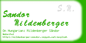 sandor mildenberger business card